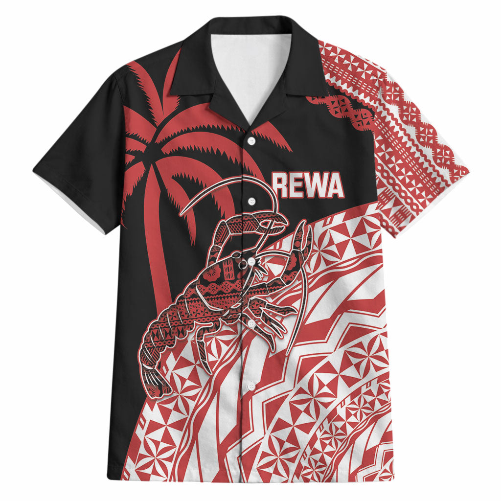 Rewa Fiji 2026 Rugby Custom Hawaiian Shirt Ura Prawn Fijian Tapa Pattern LT14 Red - Polynesian Pride