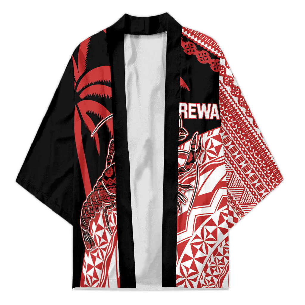 Rewa Fiji 2026 Rugby Custom Kimono Ura Prawn Fijian Tapa Pattern LT14 Unisex Red - Polynesian Pride