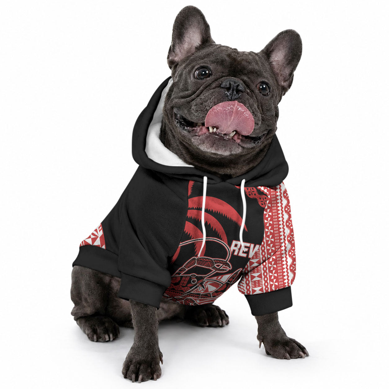 Rewa Fiji 2026 Rugby Custom Pet Hoodie Ura Prawn Fijian Tapa Pattern LT14 - Polynesian Pride