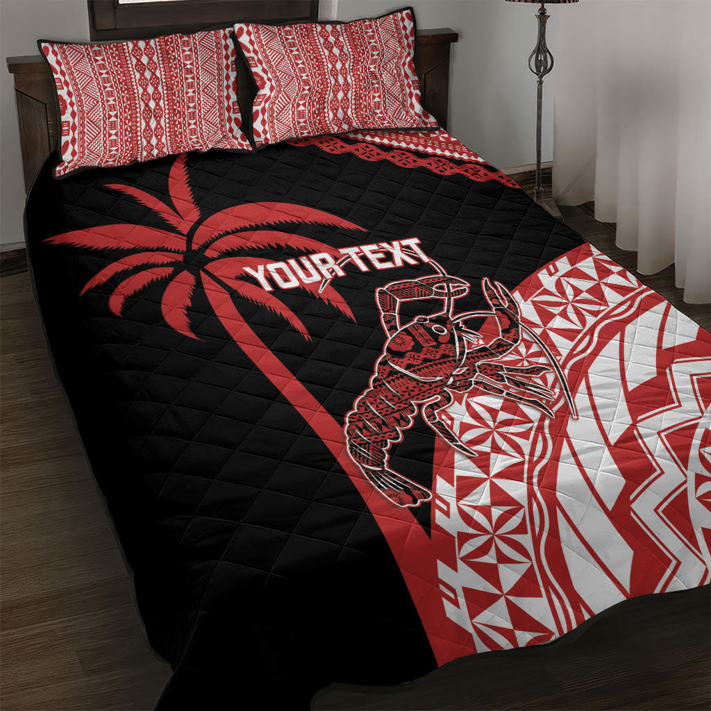 Rewa Fiji 2026 Rugby Custom Quilt Bed Set Ura Prawn Fijian Tapa Pattern