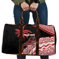 Rewa Fiji 2026 Rugby Custom Travel Bag Ura Prawn Fijian Tapa Pattern LT14 Red - Polynesian Pride