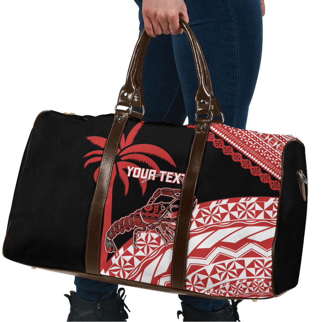 Rewa Fiji 2026 Rugby Custom Travel Bag Ura Prawn Fijian Tapa Pattern LT14 - Polynesian Pride