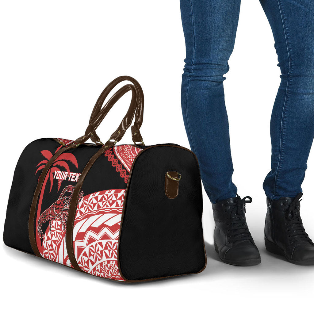 Rewa Fiji 2026 Rugby Custom Travel Bag Ura Prawn Fijian Tapa Pattern LT14 - Polynesian Pride