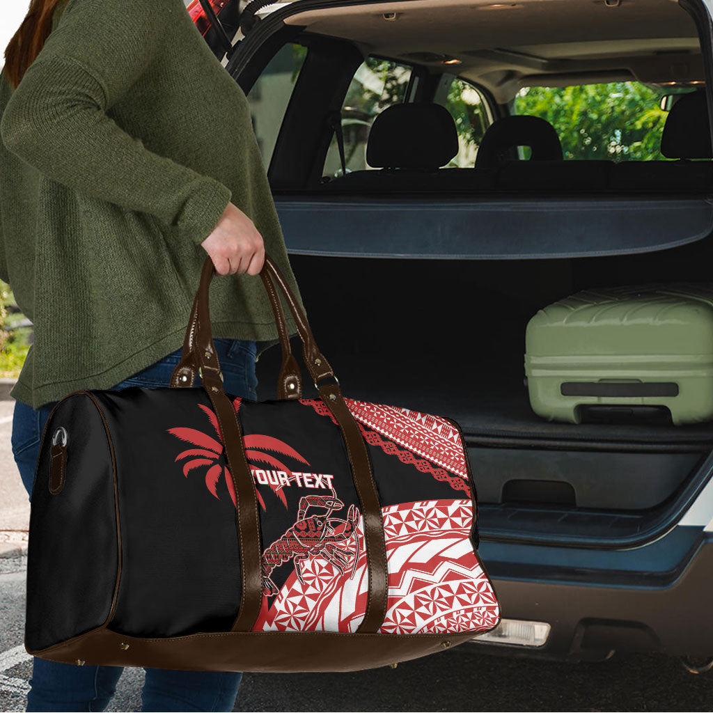 Rewa Fiji 2026 Rugby Custom Travel Bag Ura Prawn Fijian Tapa Pattern LT14 - Polynesian Pride