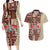 Samoa Tapau Couples Matching Long Sleeve Bodycon Dress and Hawaiian Shirt Samoan Siapo Pattern LT14 Brown - Polynesian Pride