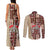 Samoa Tapau Couples Matching Tank Maxi Dress and Long Sleeve Button Shirt Samoan Siapo Pattern LT14 - Polynesian Pride