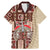 Samoa Tapau Family Matching Mermaid Dress and Hawaiian Shirt Samoan Siapo Pattern LT14 Dad's Shirt - Short Sleeve Brown - Polynesian Pride