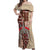 Samoa Tapau Off Shoulder Maxi Dress Samoan Siapo Pattern LT14 Women Brown - Polynesian Pride