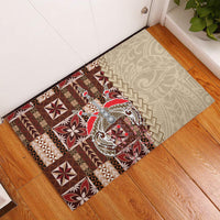 Samoa Tapau Rubber Doormat Samoan Siapo Pattern LT14 Brown - Polynesian Pride