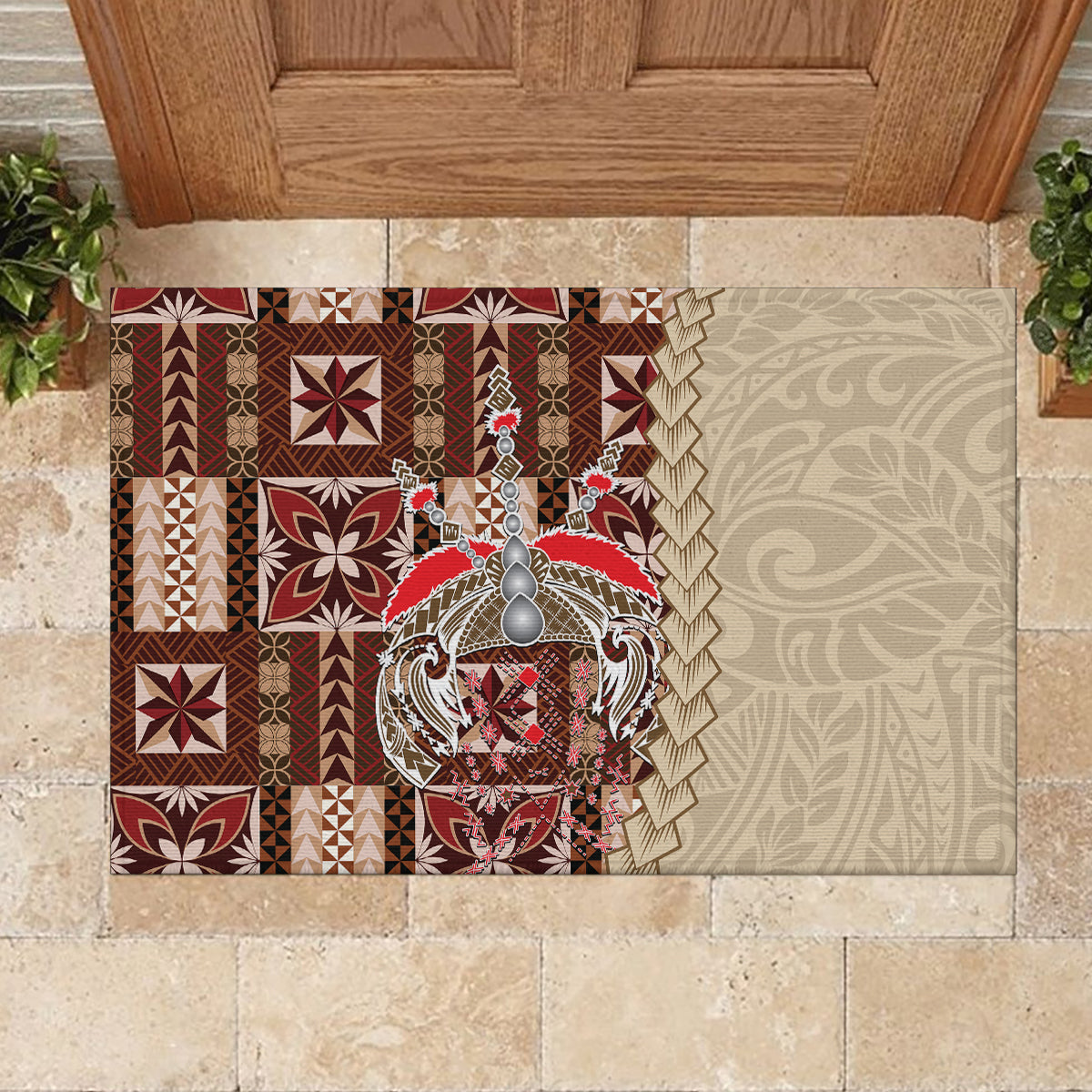 Samoa Tapau Rubber Doormat Samoan Siapo Pattern LT14 - Polynesian Pride