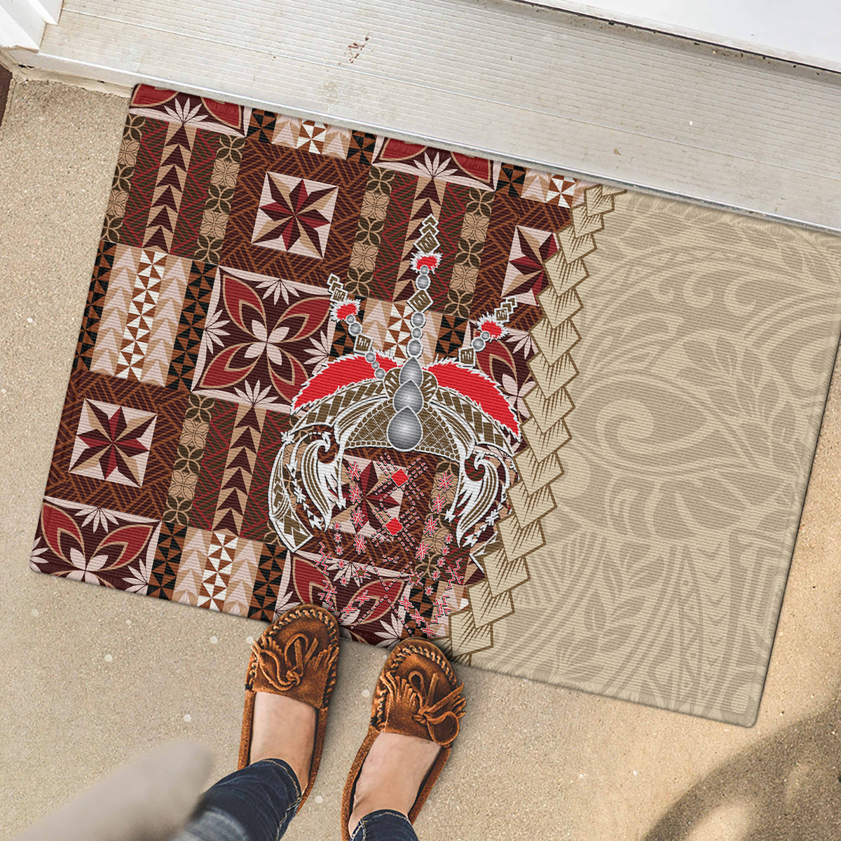 Samoa Tapau Rubber Doormat Samoan Siapo Pattern LT14 - Polynesian Pride
