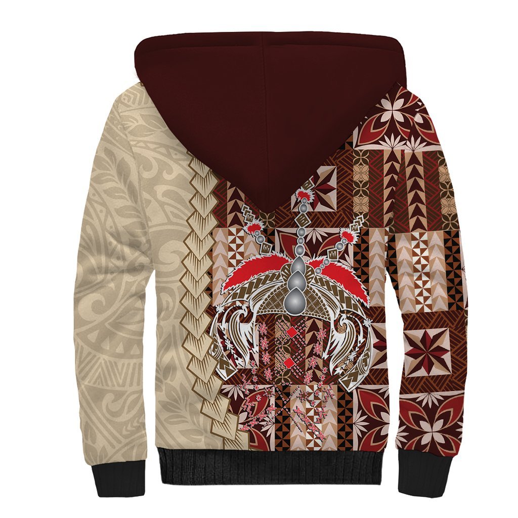 Samoa Tapau Sherpa Hoodie Samoan Siapo Pattern LT14 - Polynesian Pride