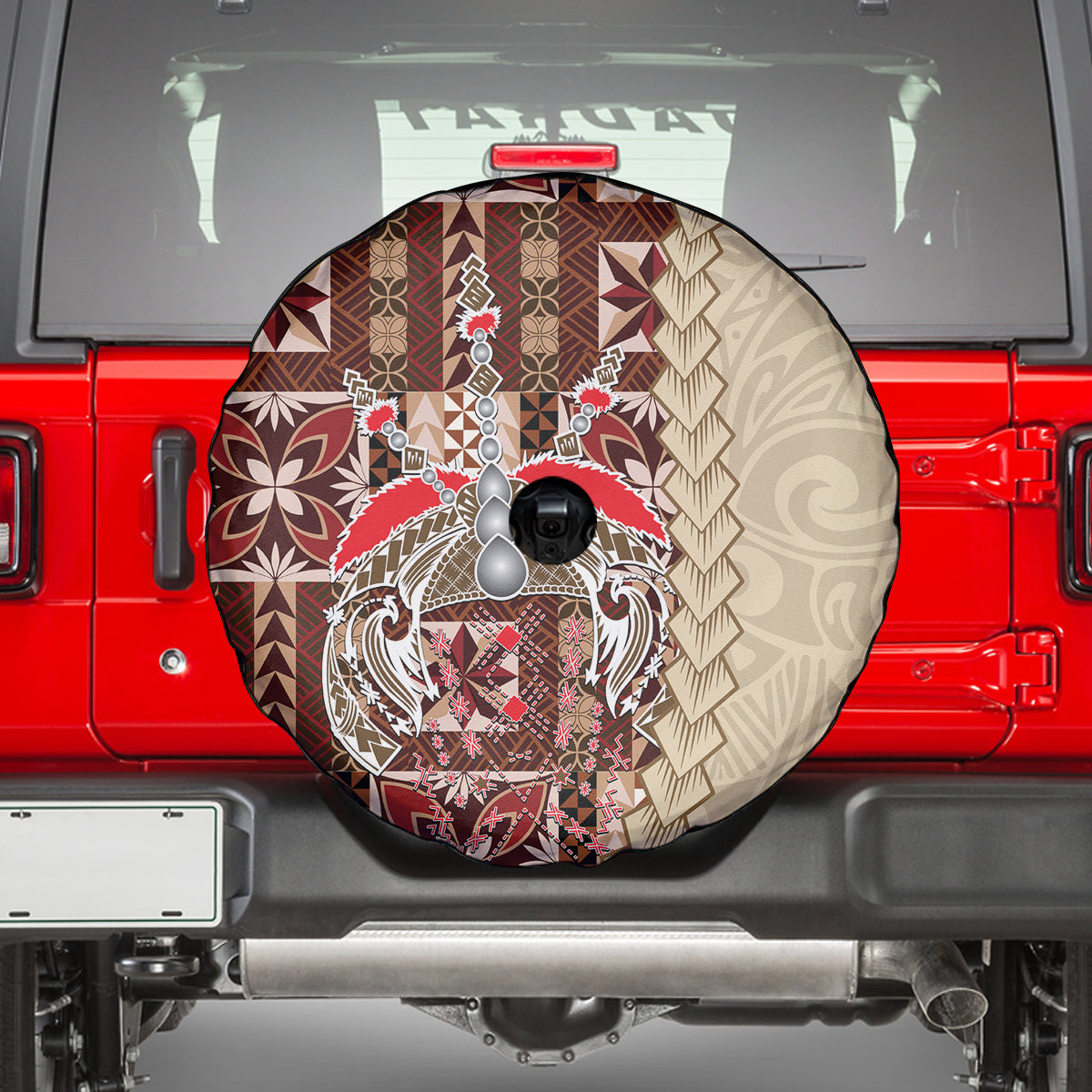 Samoa Tapau Spare Tire Cover Samoan Siapo Pattern LT14 - Polynesian Pride