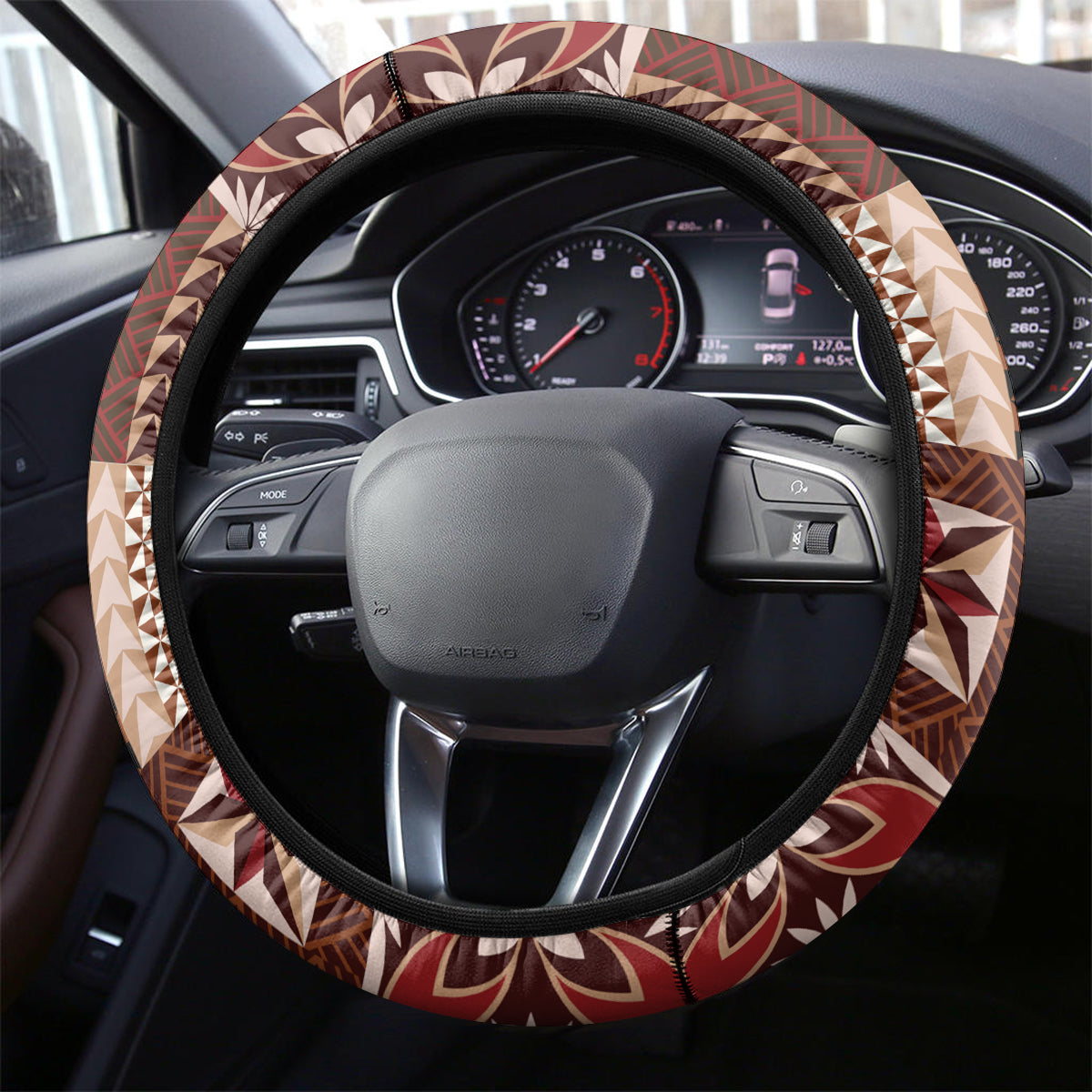Samoa Tapau Steering Wheel Cover Samoan Siapo Pattern LT14 - Polynesian Pride
