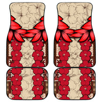 Samoa Siapo Car Mats Tapa Pattern Mix Ula Fala Hibiscus LT14 Brown - Polynesian Pride