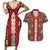 Samoa Siapo Couples Matching Short Sleeve Bodycon Dress and Hawaiian Shirt Tapa Pattern Mix Ula Fala Hibiscus LT14 Brown - Polynesian Pride