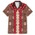 Samoa Siapo Family Matching Short Sleeve Bodycon Dress and Hawaiian Shirt Tapa Pattern Mix Ula Fala Hibiscus LT14 Dad's Shirt - Short Sleeve Brown - Polynesian Pride