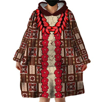 Samoa Siapo Wearable Blanket Hoodie Tapa Pattern Mix Ula Fala Hibiscus LT14 - Polynesian Pride