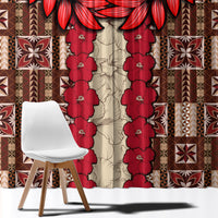 Samoa Siapo Window Curtain - Tapa Pattern Mix Ula Fala Hibiscus LT14 - Polynesian Pride