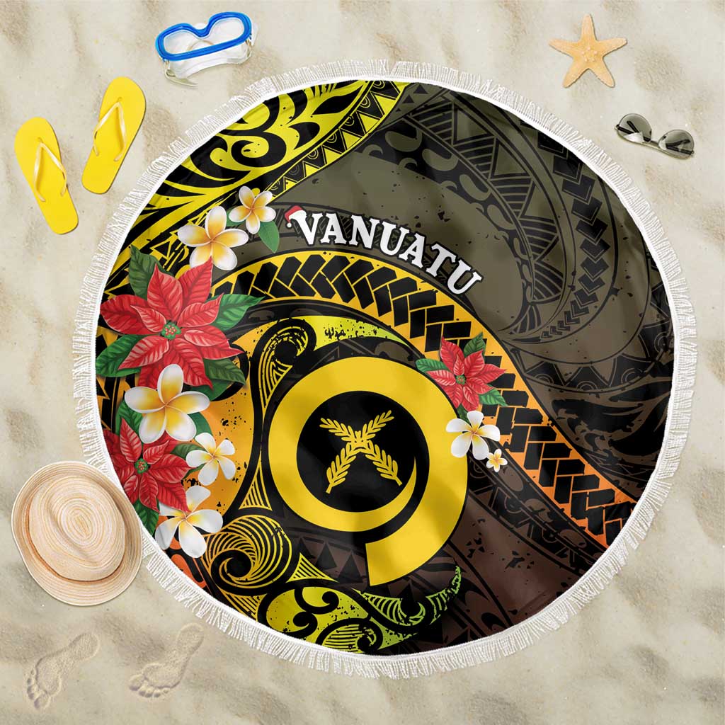 Vanuatu Christmas Beach Blanket Vanuatuan Pig Tusk - Meri Krismas! LT14 One Size 150cm Black - Polynesian Pride