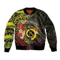 Vanuatu Christmas Bomber Jacket Vanuatuan Pig Tusk - Meri Krismas! LT14 Unisex Black - Polynesian Pride