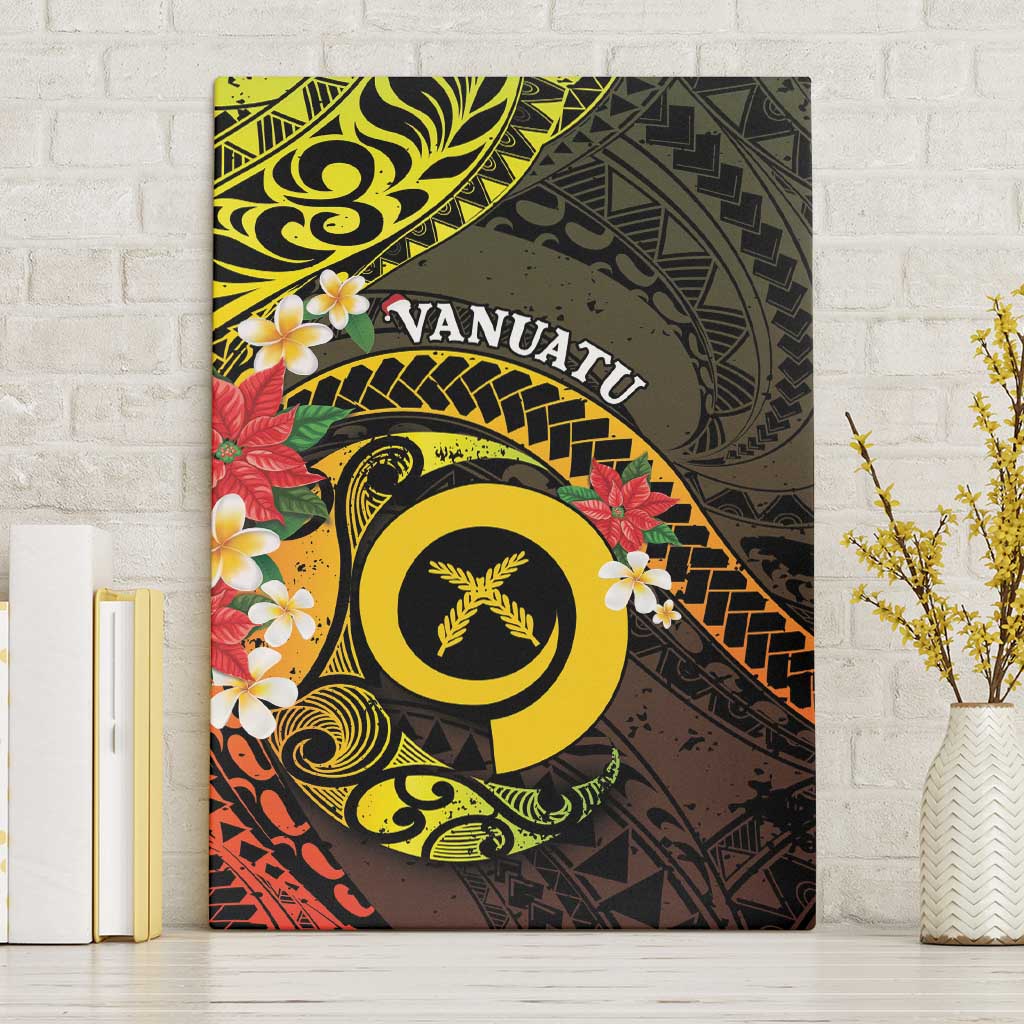 Vanuatu Christmas Canvas Wall Art Vanuatuan Pig Tusk - Meri Krismas! LT14 Without Frame Black - Polynesian Pride