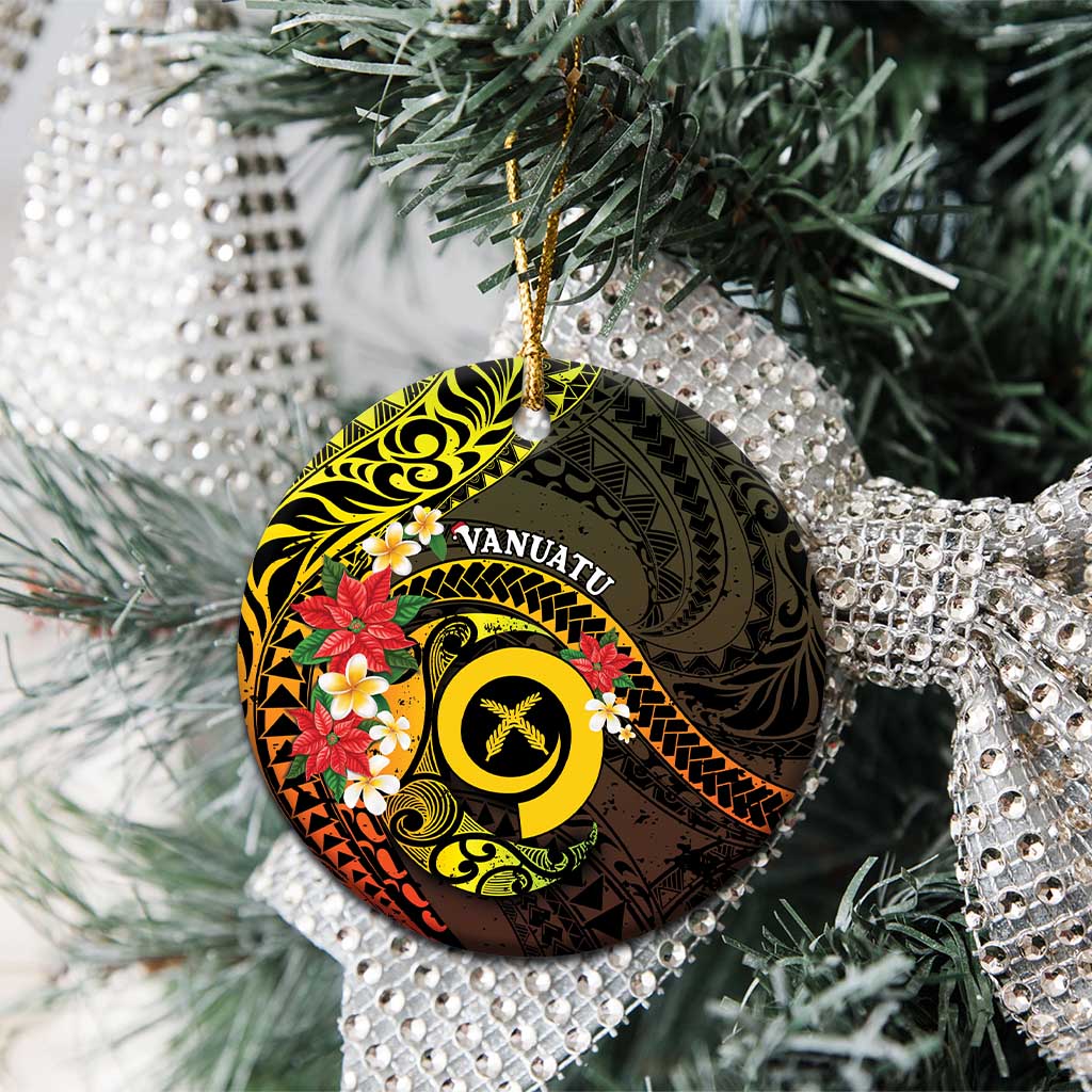 Vanuatu Christmas Ceramic Ornament Vanuatuan Pig Tusk - Meri Krismas! LT14 - Polynesian Pride