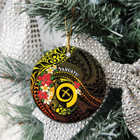 Vanuatu Christmas Ceramic Ornament Vanuatuan Pig Tusk - Meri Krismas! LT14 - Polynesian Pride