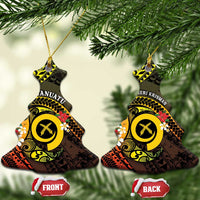 Vanuatu Christmas Ceramic Ornament Vanuatuan Pig Tusk - Meri Krismas! LT14 Christmas Tree Black - Polynesian Pride