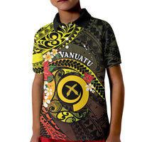 Vanuatu Christmas Kid Polo Shirt Vanuatuan Pig Tusk - Meri Krismas! LT14 Kid Black - Polynesian Pride