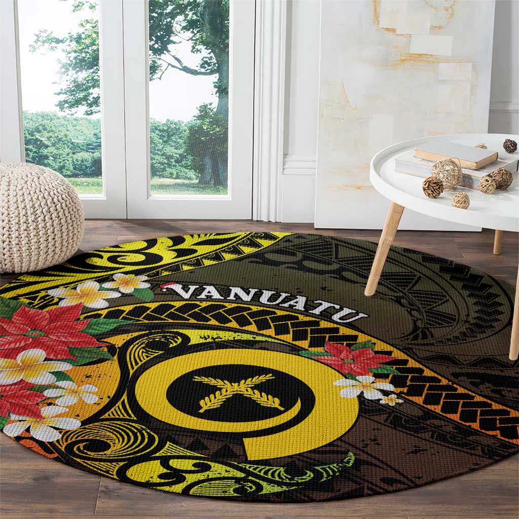 Vanuatu Christmas Round Carpet Vanuatuan Pig Tusk - Meri Krismas! LT14 - Polynesian Pride