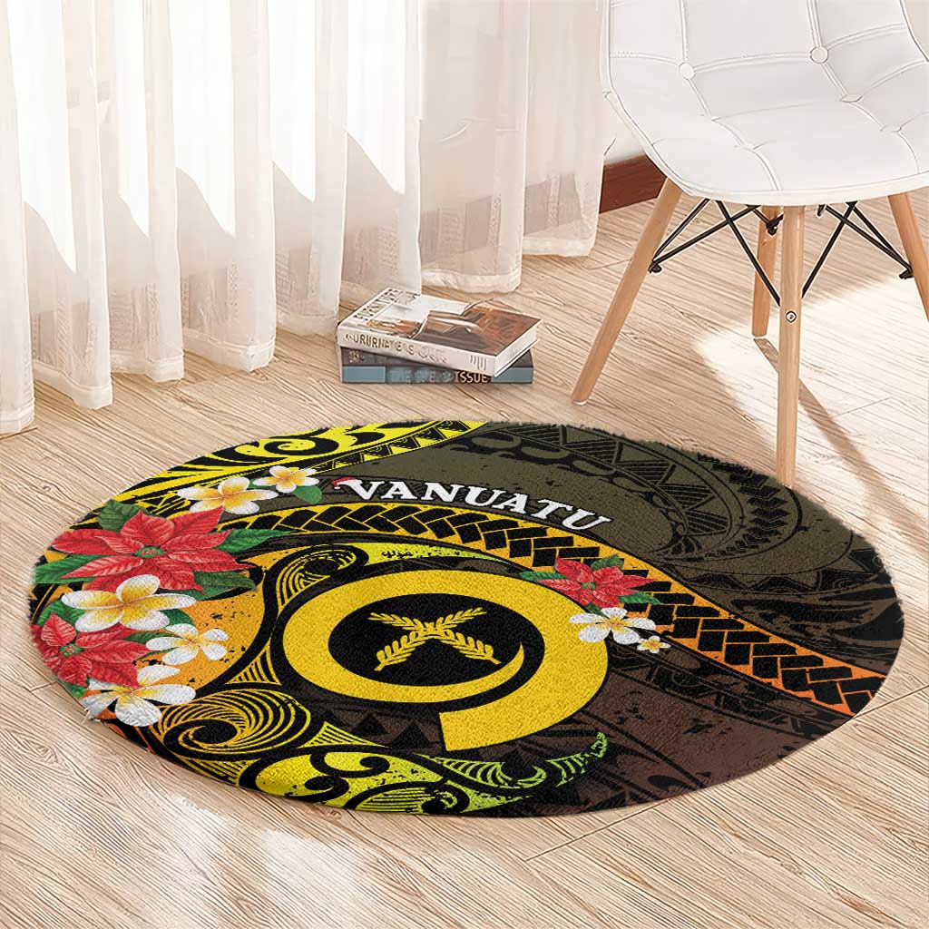 Vanuatu Christmas Round Carpet Vanuatuan Pig Tusk - Meri Krismas! LT14 - Polynesian Pride