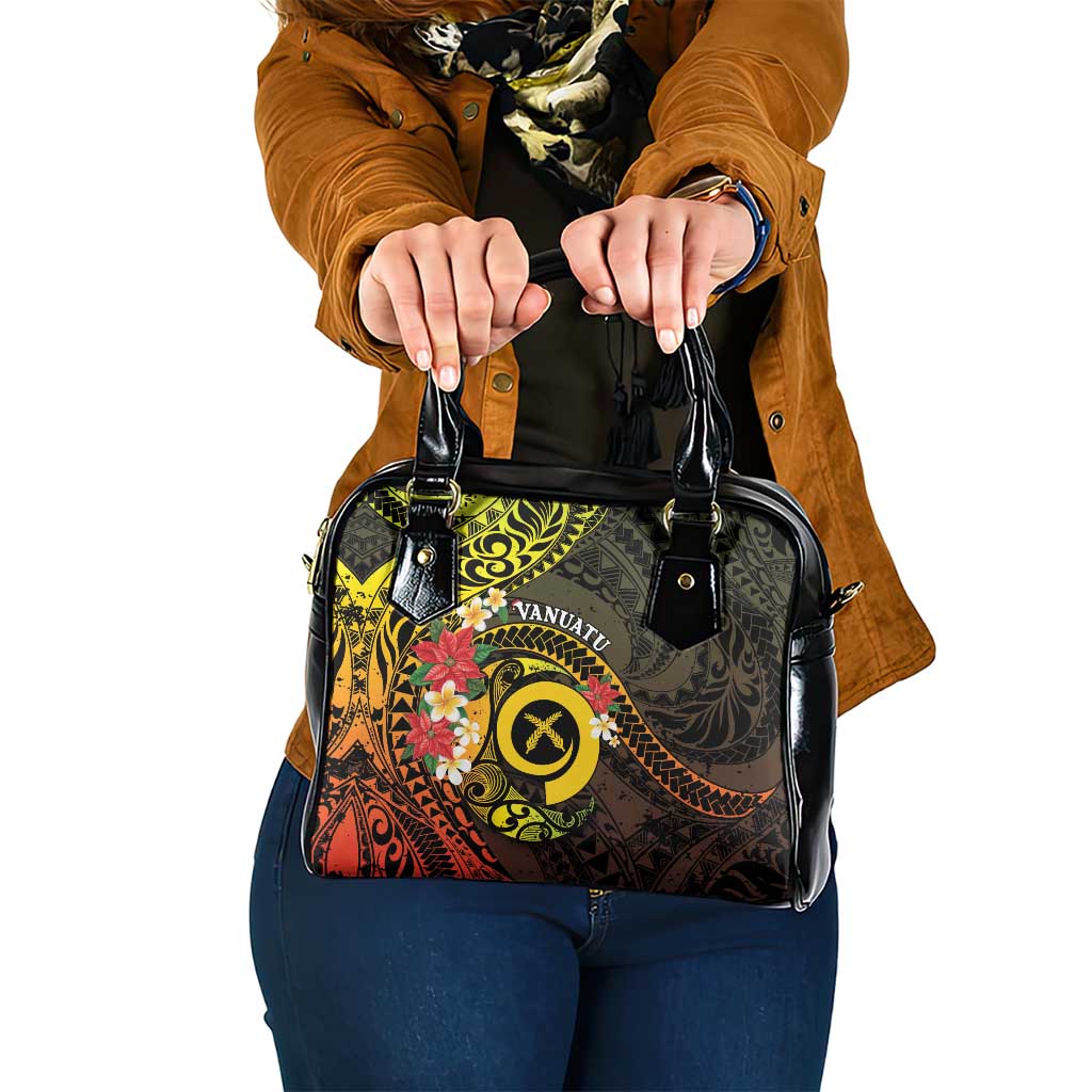 Vanuatu Christmas Shoulder Handbag Vanuatuan Pig Tusk - Meri Krismas! LT14 One Size Black - Polynesian Pride