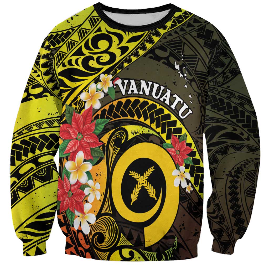 Vanuatu Christmas Sweatshirt Vanuatuan Pig Tusk - Meri Krismas! LT14 Unisex Black - Polynesian Pride