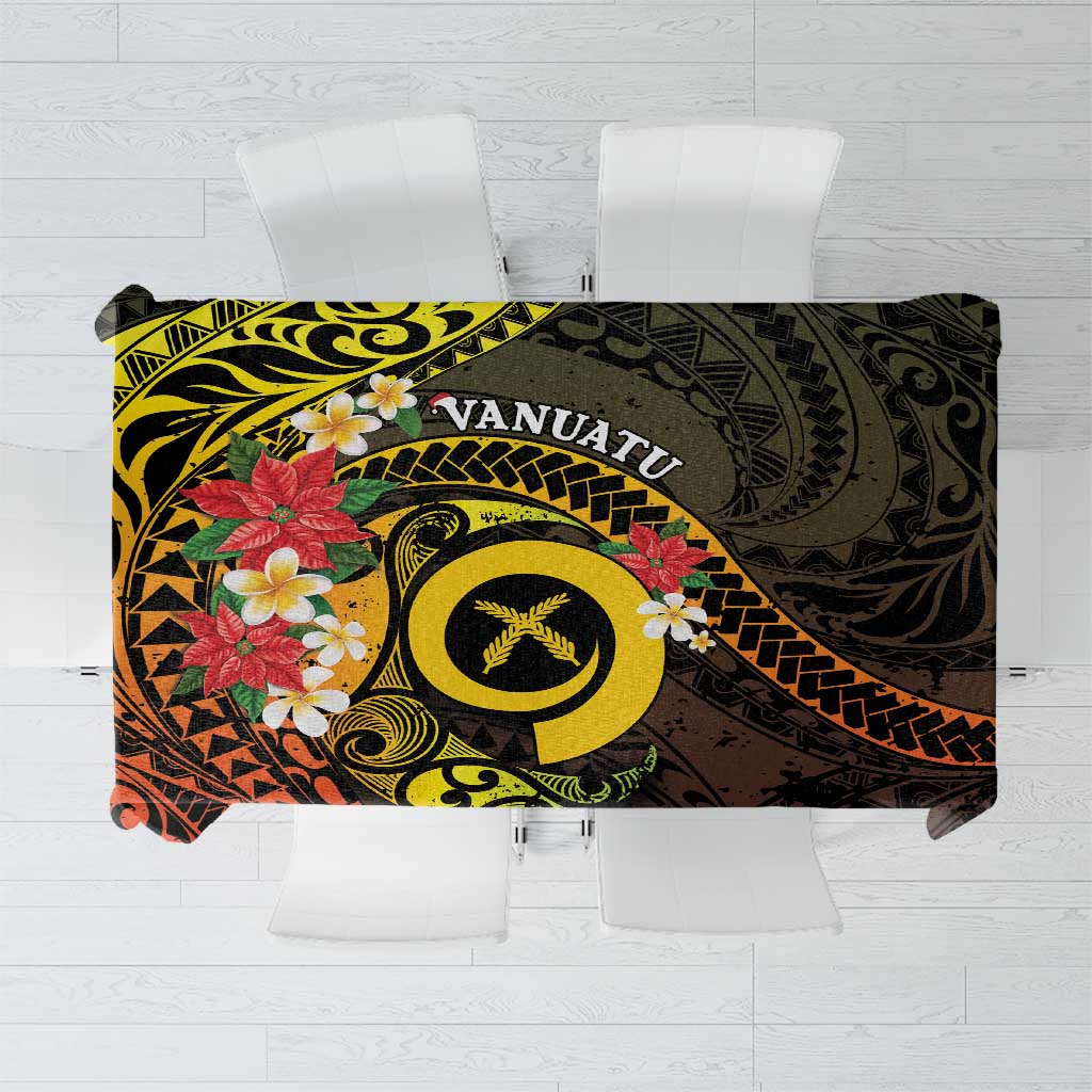 Vanuatu Christmas Tablecloth Vanuatuan Pig Tusk - Meri Krismas! LT14 Black - Polynesian Pride