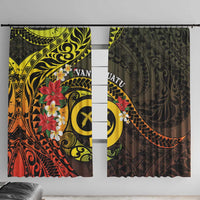 Vanuatu Christmas Window Curtain Vanuatuan Pig Tusk - Meri Krismas! LT14 With Hooks Black - Polynesian Pride