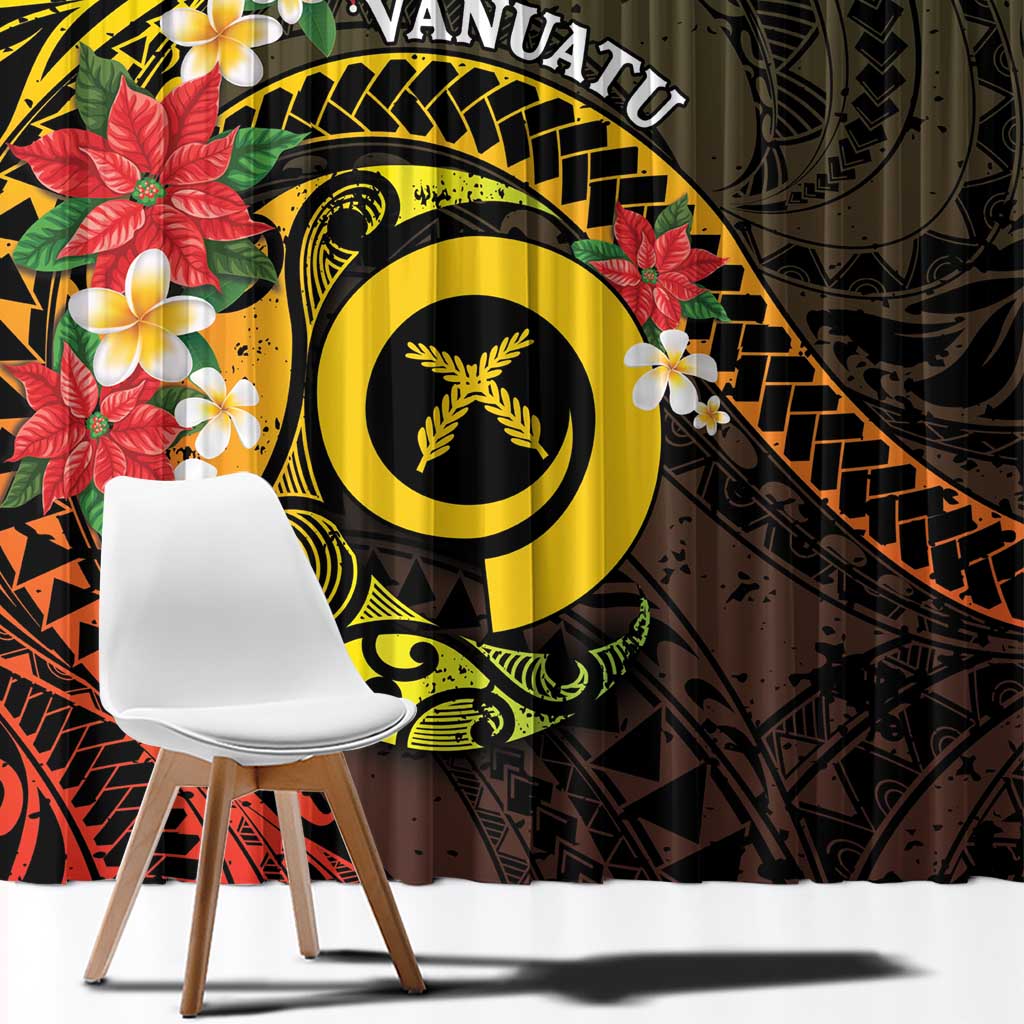 Vanuatu Christmas Window Curtain Vanuatuan Pig Tusk - Meri Krismas! LT14 - Polynesian Pride