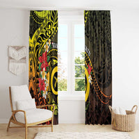 Vanuatu Christmas Window Curtain Vanuatuan Pig Tusk - Meri Krismas! LT14 - Polynesian Pride