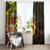 Vanuatu Christmas Window Curtain Vanuatuan Pig Tusk - Meri Krismas! LT14 - Polynesian Pride