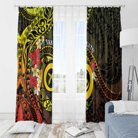 Vanuatu Christmas Window Curtain Vanuatuan Pig Tusk - Meri Krismas! LT14 - Polynesian Pride