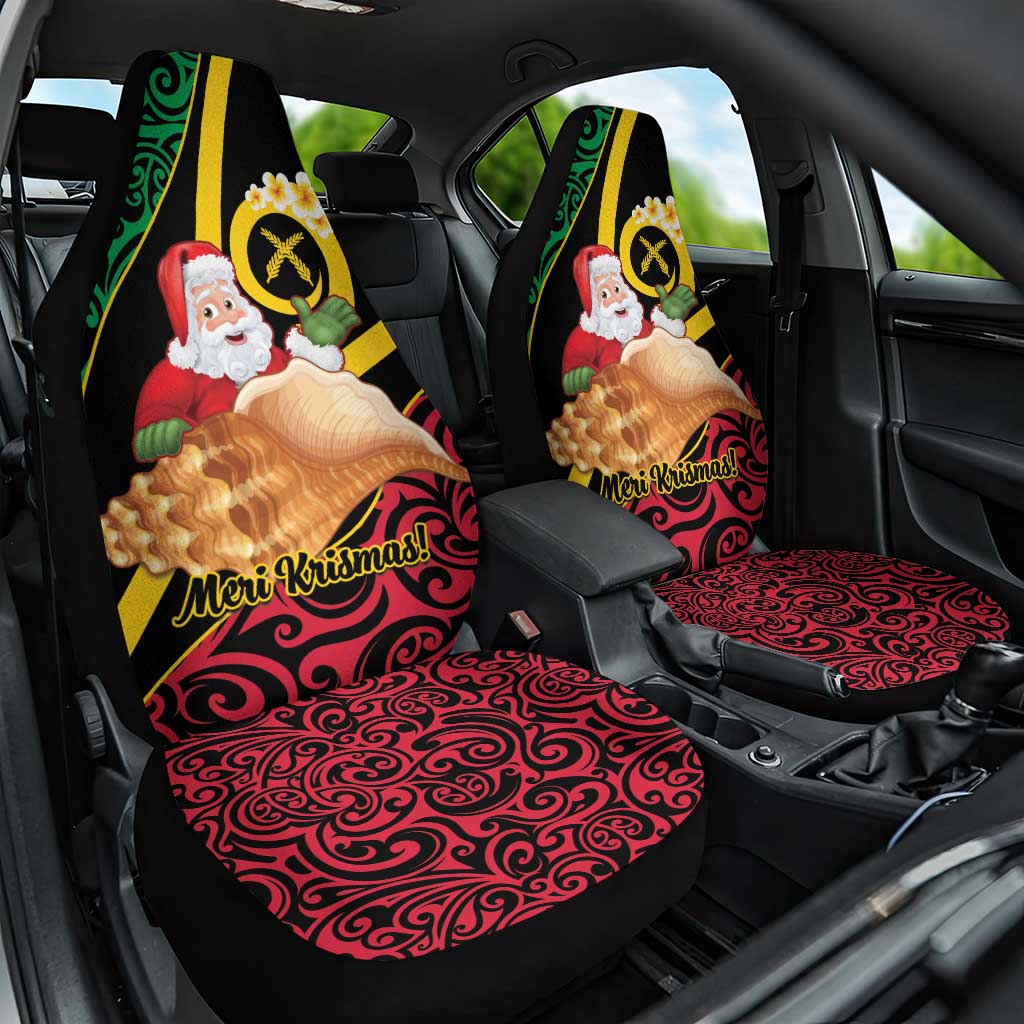 Vanuatu Christmas Car Seat Cover Vanuatuan Conch Shell - Meri Krismas! LT14 One Size Black - Polynesian Pride