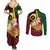 Vanuatu Christmas Couples Matching Summer Maxi Dress and Long Sleeve Button Shirt Vanuatuan Conch Shell - Meri Krismas!