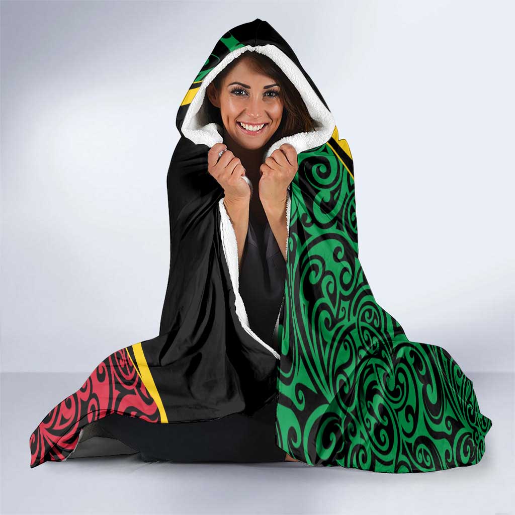 Vanuatu Christmas Hooded Blanket Vanuatuan Conch Shell - Meri Krismas! LT14 - Polynesian Pride