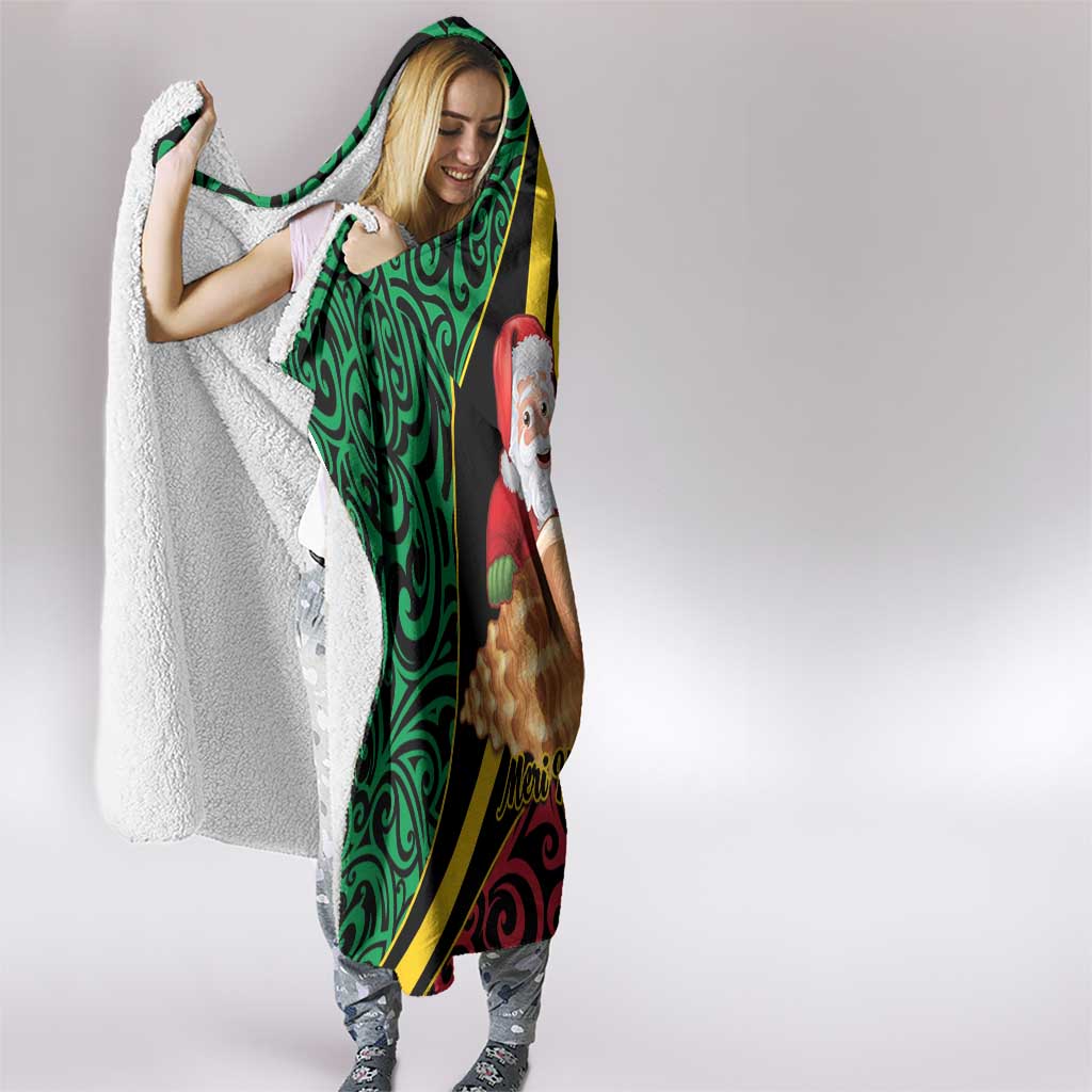 Vanuatu Christmas Hooded Blanket Vanuatuan Conch Shell - Meri Krismas! LT14 - Polynesian Pride