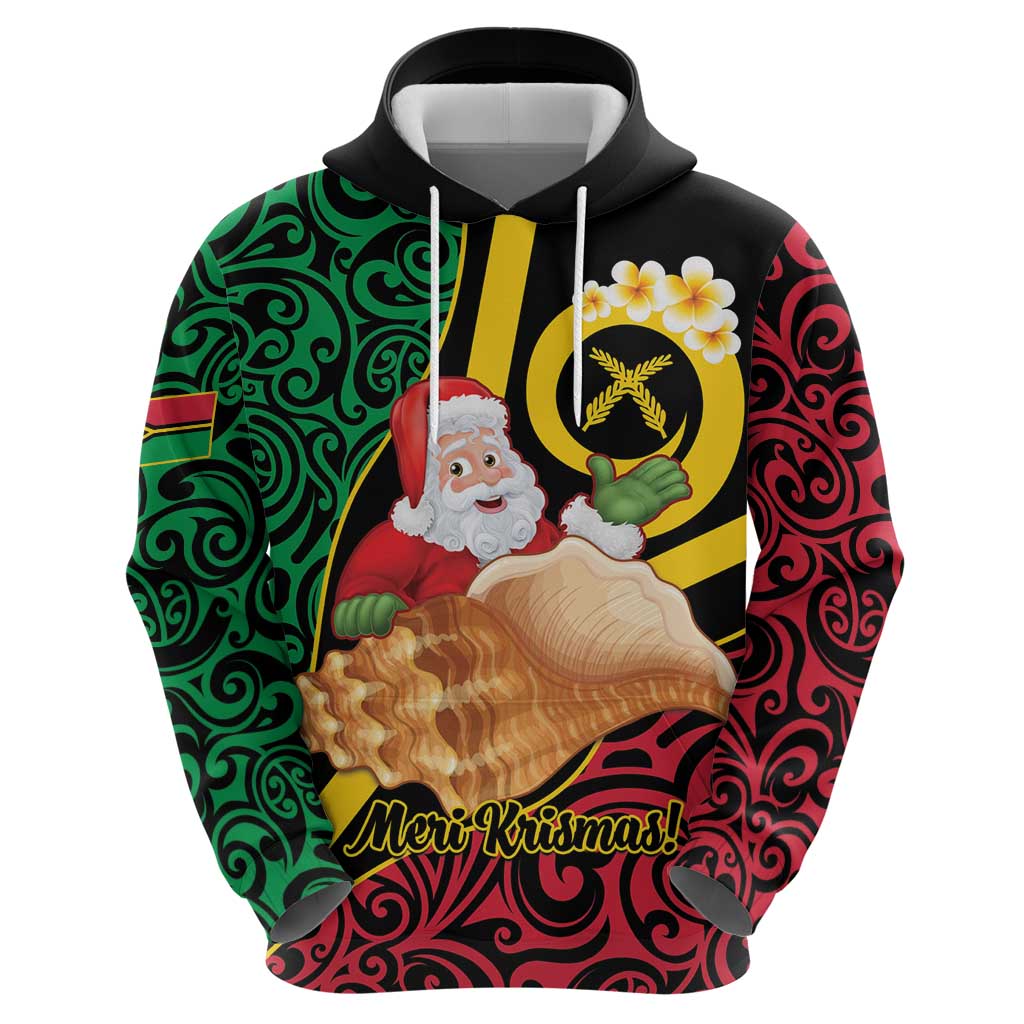 Vanuatu Christmas Hoodie Vanuatuan Conch Shell - Meri Krismas! LT14 - Polynesian Pride
