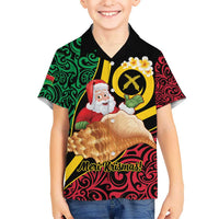 Vanuatu Christmas Kid Hawaiian Shirt Vanuatuan Conch Shell - Meri Krismas! LT14 Kid Black - Polynesian Pride
