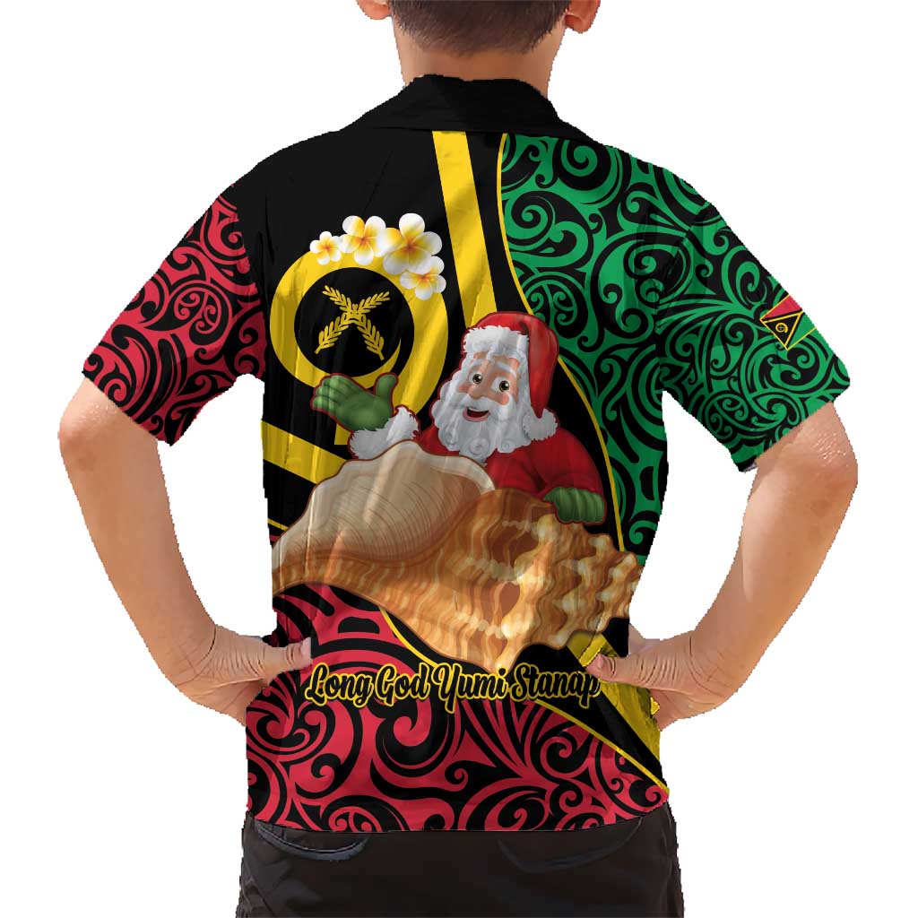 Vanuatu Christmas Kid Hawaiian Shirt Vanuatuan Conch Shell - Meri Krismas! LT14 - Polynesian Pride