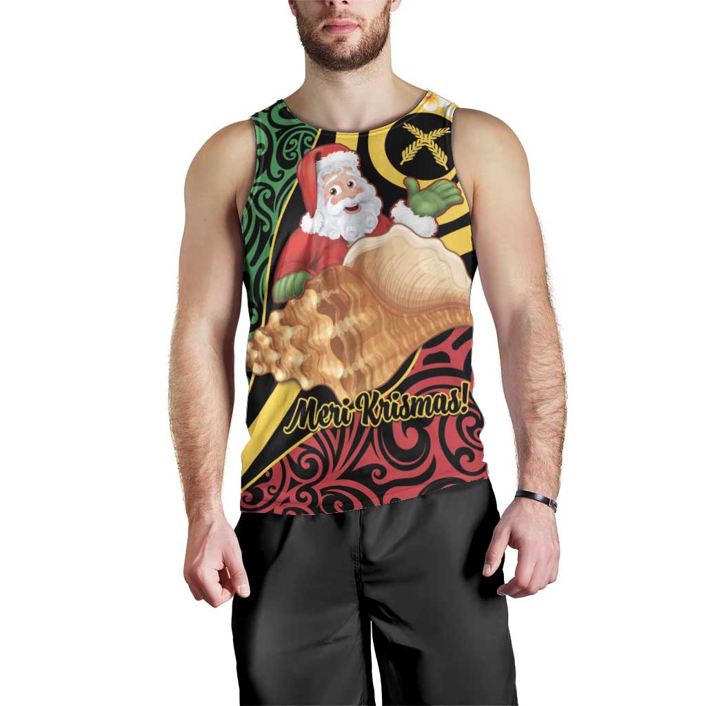 Vanuatu Christmas Men Tank Top Vanuatuan Conch Shell - Meri Krismas! LT14 - Polynesian Pride