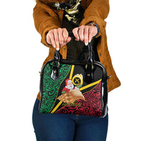 Vanuatu Christmas Shoulder Handbag Vanuatuan Conch Shell - Meri Krismas! LT14 One Size Black - Polynesian Pride
