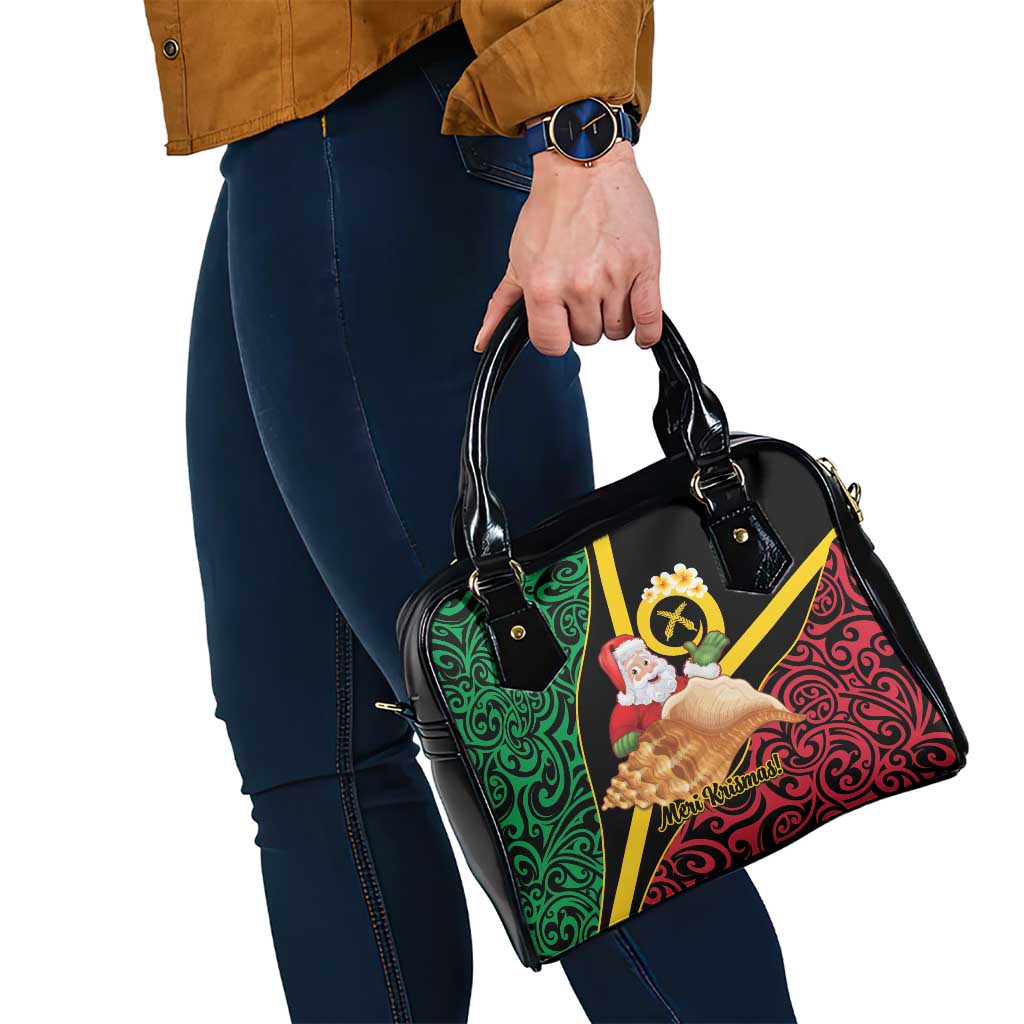 Vanuatu Christmas Shoulder Handbag Vanuatuan Conch Shell - Meri Krismas! LT14 - Polynesian Pride